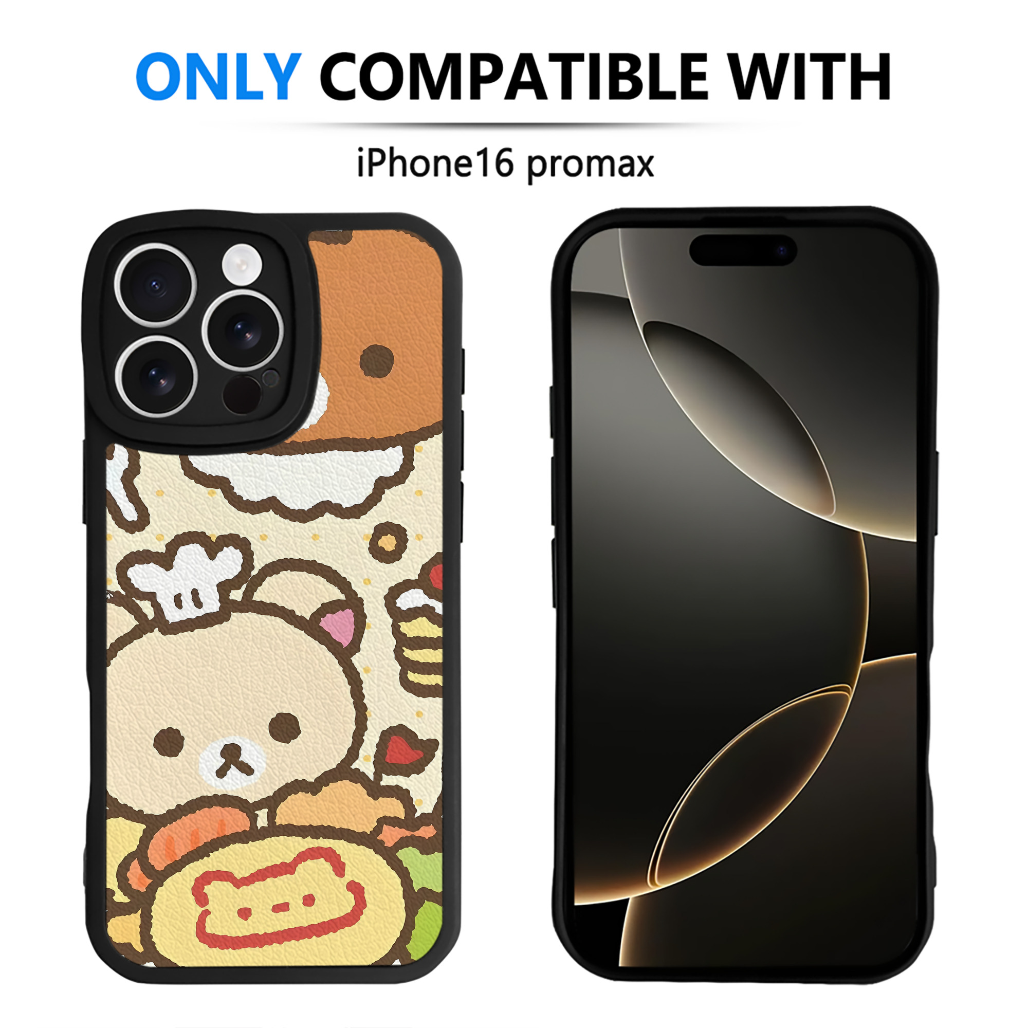 （画像用） リラックマ リラックマ キイロイトリ Rilakkuma Korilakkuma Kiiroitori 【iPhone 16シリーズ対応】シリコンスマホケース（レザー調） 材質：シリコン